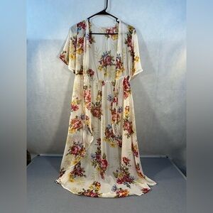 Liberty Love Floral sheer Cardigan- Cream and Pink size M